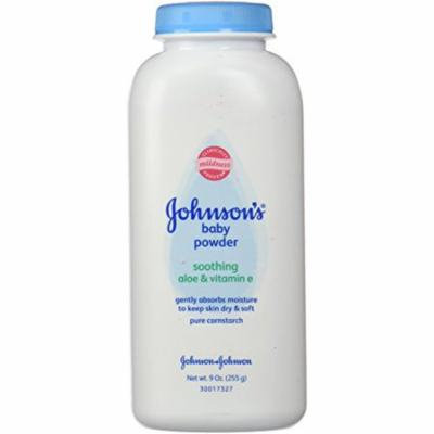 5 Pack - Johnson's Baby Powder Pure Cornstarch with Aloe & Vitamin E 9oz Each