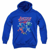 Trevco Jla-Pixel League Youth Pull-Over Hoodie, Royal Blue - Medium