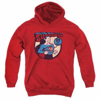 Trevco Dc-Superman 64 - Youth Pull-Over Hoodie - Red, Large