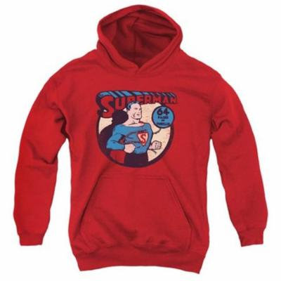 Trevco Dc-Superman 64 - Youth Pull-Over Hoodie - Red, Large