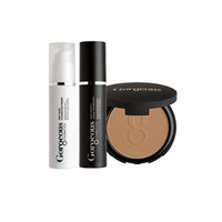 Gorgeous Cosmetics Complexion Perfection Foundation Makeup Kit, with Full Size Liquid Foundation, Powder Foundation and Makeup Primer, Shade - Skin Tone Deep