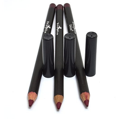 3 Pcs x Italia 1031 Deep Purple Ultra Fine Eye liner Pencil Lip Gray Eyeliner Set + Free Earring