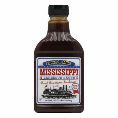 Mississippi BBQ Sweet 'n Mild BBQ Sauce, 18 OZ (Pack of 6)