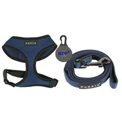 Puppia Dog Soft Mesh Harness and a Leash COMBO Color:Royal Blue Size:XLarge