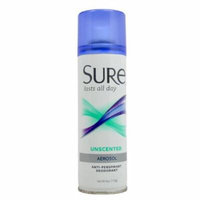 2 Pack - Sure Anti-Perspirant & Deodorant Aerosol Spray Unscented 6oz Each