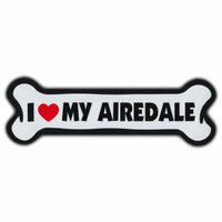 Giant Size!!! Dog Bone Magnet: I Love My Airedale | Cars, Trucks, Refrigerators