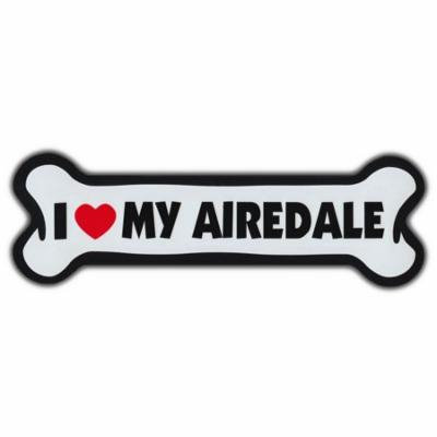 Giant Size!!! Dog Bone Magnet: I Love My Airedale | Cars, Trucks, Refrigerators