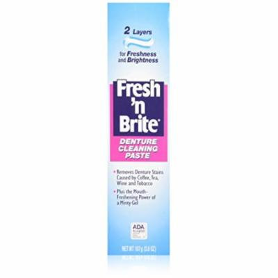 4 Pack Fresh'n Brite Dual-Layer Denture Toothpaste, 3.8 Oz Each