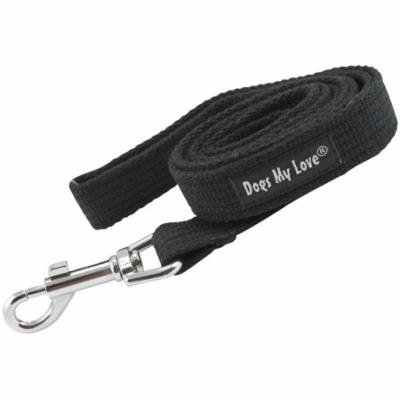 Dog Leash 4.5ft Long Organic Cotton Web for Training, Black 4 Sizes (Large: 1