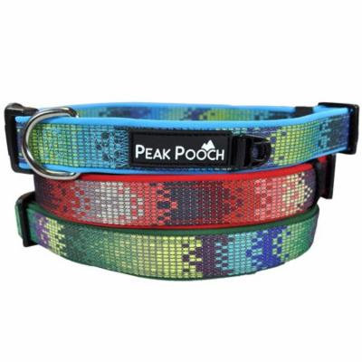 Soft Adjustable Zen Pattern Neoprene Dog Collar, Extra Padded for Comfort - Red Zen Design, Medium