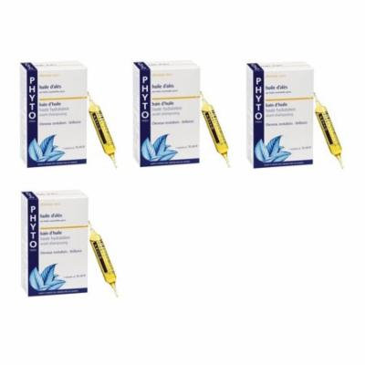 Phyto Huile D' Ales Pre-shampoo Intense Hydrating Oil Treatment 5 Ampoules (0.33oz Each) (4 Pack)