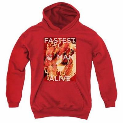 Trevco Jla-Fastest Man Alive Youth Pull-Over Hoodie, Red - Small