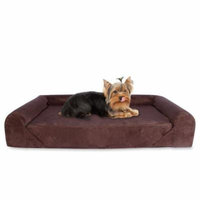 Deluxe Orthopedic Memory Foam Sofa Lounge Dog Bed - Small - Brown