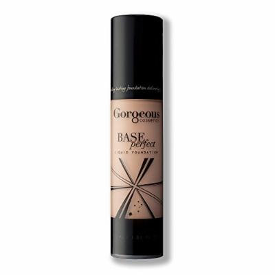 Gorgeous Cosmetics Base Perfect Liquid Foundation, Oil Free, Silicon Based With Vitamin A and E, High Pigment and Buildable for Medium Coverage, Airless Pump Bottle, 1 Fluid Ounce/30ml, Shade 2C