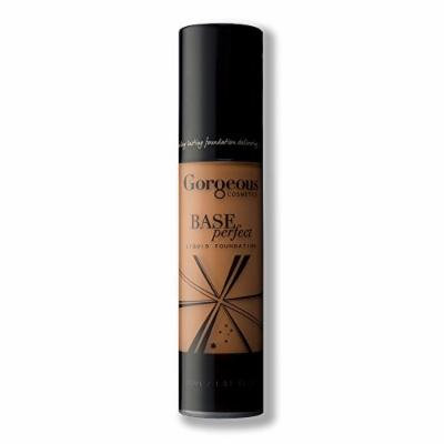 Gorgeous Cosmetics Base Perfect Liquid Foundation, Oil Free, Silicon Based With Vitamin A and E, High Pigment and Buildable for Medium Coverage, Airless Pump Bottle, 1 Fluid Ounce/30ml, Shade 12W