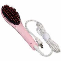 Felji Pink 29W LCD Electric Anti Static Ceramic Hair Straightener Heating Detangling Paddle Hair Brush