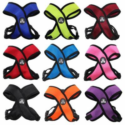 CHOKE FREE Dog Harness X-SHAPE Soft Mesh BREATHABLE Walking Better COMFORT Small Medium Breeds BLACK sz Small (chest 14