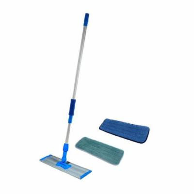 Commercial and Janitorial 48 inch Microfiber Mop Frame, Telescoping Aluminum Handle and Microfiber Mop Pads - Colors May Vary