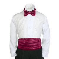 Unotux 23 Color 2pc Boys Satin Cummerbund and Bow Tie Sets from Baby to Teen (5-7, Burgundy)