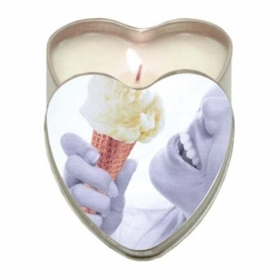 Earthly Body Suntouched Hemp Edible Candle - 4.7 oz Heart Tin Vanilla Ice Cream