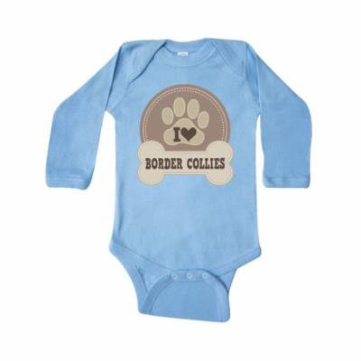 I Love Border Collie Dogs Long Sleeve Creeper
