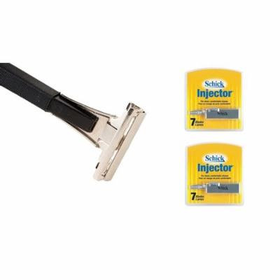 Shave Classic Single Edge Razor Handle with Schick Injector Refill Blades 7 Ct. (Pack of 2)