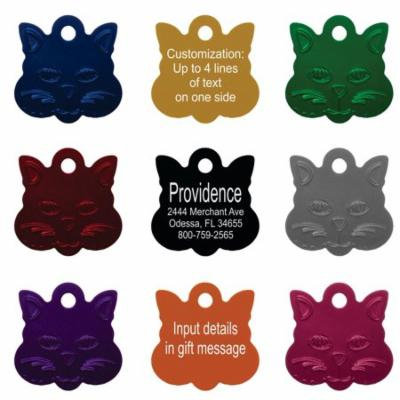 Pet ID Tags - Up to 8 Lines of Custom Engraving - Small Cat - PINK