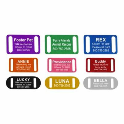Slide-On Pet ID Tag | Collar Tag | 3 Sizes & 9 Colors to Choose From - Medium - BLACK