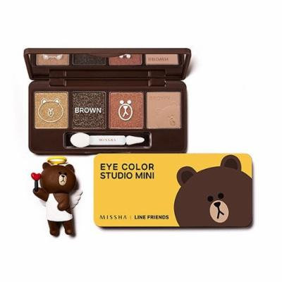 Missha X Line Friends Eye Color Studio Mini #02 Brown Brownie
