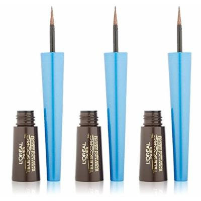 L'Oreal Paris Telescopic Precision Liquid Waterproof Eyeliner, 801 Dark Brown, 0.06 Ounces (Pack of 3)