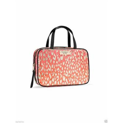 Victoria's Secret Coral Leopard Pink Travel Case Cosmetic Bag