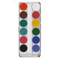 Kryolan 1104 Aquacolor Makeup Palette 12 Colors - FP2 (Brand New Colors)