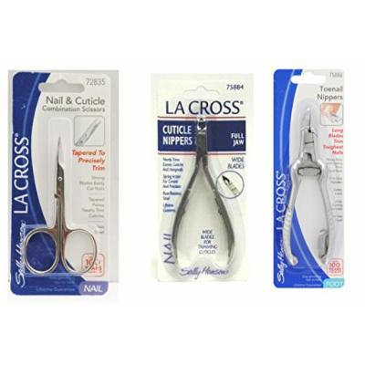 Sally Hansen LA Cross Nail & Cuticle Combination Scissors 72835 + Cuticle Nippers Wide Blade 75884 + Toenail Nippers 75886