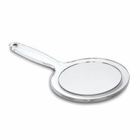 Clear acrylic handheld double sided mirror with a 10X/1X magnification 5.5