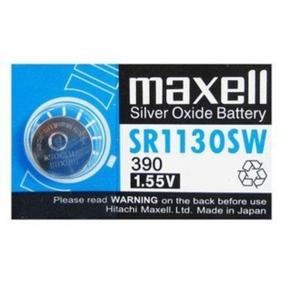Maxell 390 SR1130SW Silver-oxide Battery 5pcs