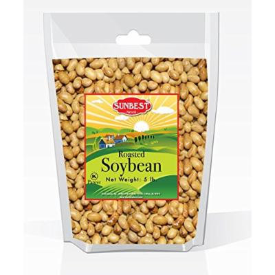 SunBest Whole, Roasted Soybeans No Salt, Soy Nuts, US Product in Resealable Bag (5 Lb)