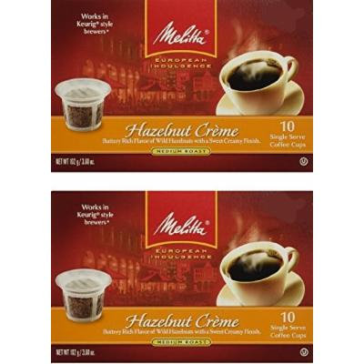 Melitta Single Cup Coffee for K-Cup Brewers, 10 Count (Pack of 2) (Hazelnut Creme)