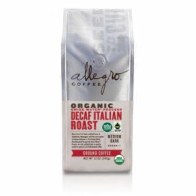Allegro Ground Coffee 2, 12 oz Bags (Decaf Organic Italian Roast)