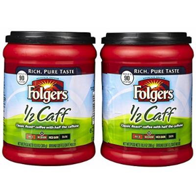 Fresh Taste of Folgers Coffee, Half Caff Ground Coffee, Medium Flavor, 10.8 Oz Canister - (2 pk)