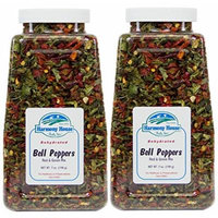 Harmony House Foods, Dried Mixed Red & Green Bell Peppers, Diced (12 oz, Quart Size Jar) - Set of 2