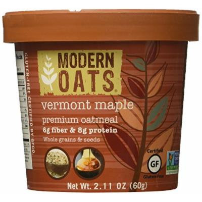 Modern Oats All Natural Oatmeal Cups - Vermont Maple , Gluten Free, Non-GMO, Whole Grain, Vegan, and Kosher, No Known Allergens 2.11 oz., pack of 12