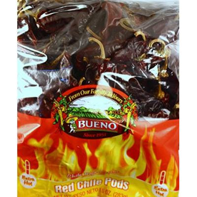 Red Chili Chile Peppers from Hatch New Mexico, with FREE Red Chili Sauce Recipe, Bueno 10 Ounce Bag (Choose from MILD, HOT, or EXTRA HOT) (EXTRA HOT)