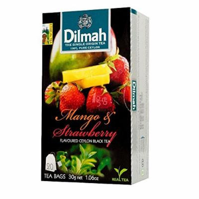 Dilmah, Tea, Single Origin Pure Ceylon Tea (Mango & Strawberry , 20 Tea Bags (Pack of 3))