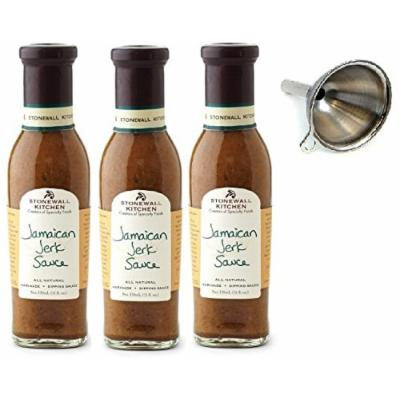 Stonewall Kitchen Jamaican Jerk Sauce, 11 Oz Pack of 3 With Funnel
