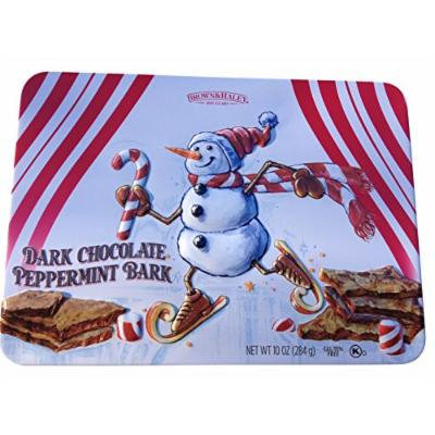 Roca Thins Dark Chocolate Peppermint Bark 10 Oz Snowman Gift Tin