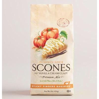 Sticky Fingers Pumpkin Spice with Vanilla Cream Glaze Scone Mix, 1 lb. (2 Pack)