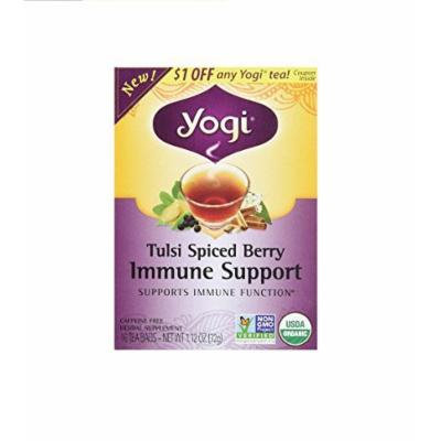 Yogi Tea , Tulsi Spiced berry Immune Support, 16 Teabags , (Pack of 3)