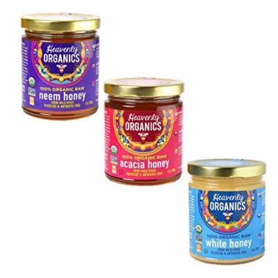Heavenly Organics 100% USDA Certified Raw Honey Certified Kosher,12oz, Single Variety Pack