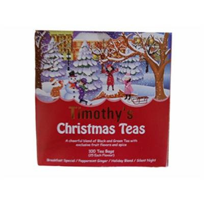 Timothy's Christmas Teas Breakfast Special Peppermint Silent Night Red Box