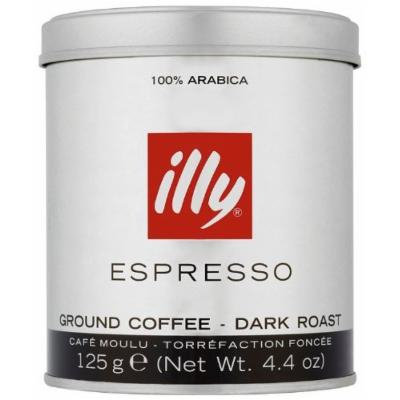illy Dark Ground Espresso Coffee 125g (Pack of Two)
